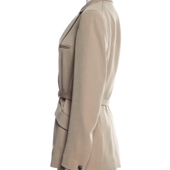 Beige Belted Women's Blazer - Picture 2 of 3